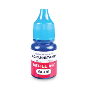 ACCUSTAMP; Blue; COSCO; Gel Ink Refill; Stamp; Liquid; Consumables; Fluids; Pigments; Writing; Inks