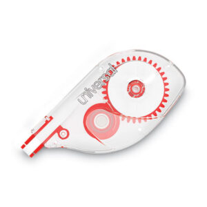 (UNV75609)UNV 75609 – Side-Application Correction Tape, Transparent Gray/Red Applicator, 0.2" x 393", 2/Pack by UNIVERSAL OFFICE PRODUCTS (2/PK)