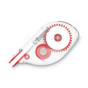(UNV75612)UNV 75612 – Side-Application Correction Tape, Non-Refillable, Transparent Gray/Red Applicator,  0.2" x 393", 10/Pack by UNIVERSAL OFFICE PRODUCTS (10/PK)