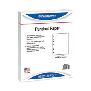 20-lb; 8-1/2 x 11; Laser; Laser Paper; Laser Printer; Letter Size; Paper; Punched; Specialty; Specialty Paper; White; Consumables; Documents; Compressed-Fibers; Correspondence; Stationery; Professional