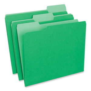 (UNV12302)UNV 12302 – Interior File Folders, 1/3-Cut Tabs: Assorted, Letter Size, 11-pt Stock, Green, 100/Box by UNIVERSAL OFFICE PRODUCTS (100/BX)