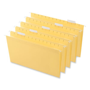 (UNV14219)UNV 14219 – Deluxe Bright Color Hanging File Folders, Legal Size, 1/5-Cut Tabs, Yellow, 25/Box by UNIVERSAL OFFICE PRODUCTS (25/BX)