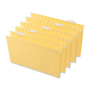 1/5 Cut; Bright Colors; File Folders; Hanging File Folder; Hanging Folders; Legal Size; Recycled; Recycled Product; UNIVERSAL; Yellow; Sleeves; Sheaths; Shells; Organization; Storage; SPRSP5315YEL