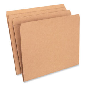 (UNV16130)UNV 16130 – Reinforced Kraft Top Tab File Folders, Straight Tabs, Letter Size, 0.75" Expansion, Brown, 100/Box by UNIVERSAL OFFICE PRODUCTS (100/BX)