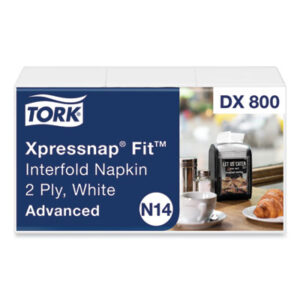 (TRKDX800)TRK DX800 – Xpressnap Fit Interfold Dispenser Napkins, 2-Ply, 6.5 x 8.39, White, 120/Pack, 36 Packs/Carton by ESSITY (36/CT)