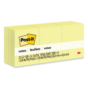 1-1/2 x 2; 3M; 3M Post-It; 3M Post-It Notes; Canary Yellow; Note Pads; Notes; Pads; Plain; POST-IT; Post-It Notes; Self-Stick; Self-Stick Note; Tabs; Stickers; Bookmarks; Tags; Memos; Stationery; Desktop; Sticky Notes