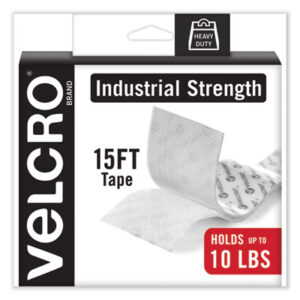 (VEK90198)VEK 90198 – Industrial-Strength Heavy-Duty Fasteners with Dispenser Box, 2" x 15 ft, White by VELCRO USA, INC. (1/RL)