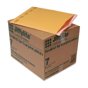 #7; 14-1/4 x 20; 50 Mailers per Carton; Air Bubble; Air Bubble Mailer; Bubble; Bubble Lined; Bubble Mailer; Envelope; Jiffy Mailer; Jiffylite; Kraft; Mailer; Mailers; Padded Mailer; Recycled Product; Recycled Products; SEALED AIR; Self-Sealing; Posts; Letters; Packages; Mailrooms; Shipping; Receiving; Stationery