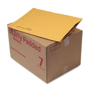 #7; 14-1/4 x 20; 50 Mailers per Carton; Envelope; Jiffy Mailer; Kraft; Mailer; Mailers; Padded; Padded Mailer; Plain Flap; Recycled Product; Recycled Products; SEALED AIR; Posts; Letters; Packages; Mailrooms; Shipping; Receiving; Stationery