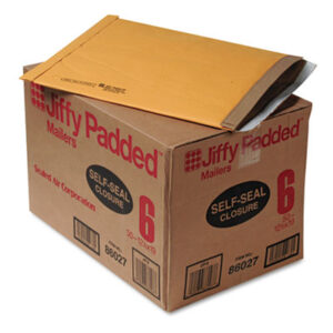 #6; 12-1/2 x 19; 50 Mailers per Carton; Envelope; Jiffy Mailer; Kraft; Mailer; Mailers; Media Mailer; Padded; Padded Mailer; Recycled Product; Recycled Products; SEALED AIR; Posts; Letters; Packages; Mailrooms; Shipping; Receiving; Stationery