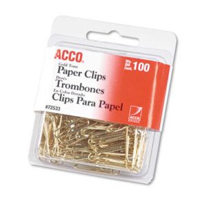 ACCO; Clip; Clips; Clips & Clamps; Fasteners; Gold Tone; Paper Clip; Paper Clips & Clamps; Hasps; Clasps; Affixers; Affixes; Attach