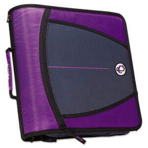 Binders; Binder; 3 inch Capacity; Notebooks; Rings; Portfolios; Loose-Leaf; Schools; Education; Classrooms; Zipper; Purple; Case It