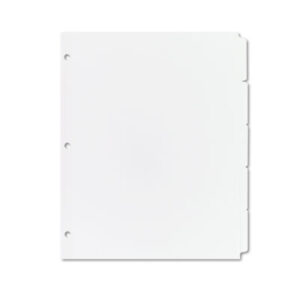 5-Tab Style; AVERY; Dividers; Index Dividers; Indexes; Nonlaminated Tabs; Plain Tab White Dividers; Recycled Products; Ring Binder Dividers; Ring Binder Indexes; Subject Dividers; Tab Dividers; Tabs; White Tabs; Write-On; index dividers; 5 tab; five tab; Recordkeeping; Filing; Systems; Cataloging; Classification