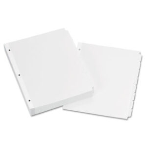 8-Tab Style; AVERY; Dividers; Index Dividers; Indexes; Nonlaminated Tabs; Plain Tab White Dividers; Recycled Products; Ring Binder Dividers; Ring Binder Indexes; Subject Dividers; Tab Dividers; Tabs; White Tabs; Write-On; 8 tab; index dividers; eight tab; Recordkeeping; Filing; Systems; Cataloging; Classification