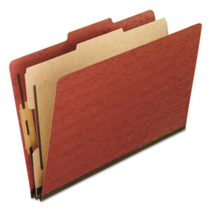 4-Section; Classification; Classification Folders; Dividers; Fastener; File Folder; File Folders; Folder; Legal Size; Partitioned; PENDAFLEX; Pressboard; Prong; Recycled Product; Recycled Products; Red; Sectional; Files; Pockets; Sheaths; Organization; Classify