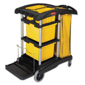 HYGEN™ Microfiber Healthcare Cleaning Cart; Worksurfaces; Pedestals; Platforms; Dollies; Trolleys; Furniture; Rubbermaid Commercial