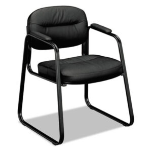 Office Furniture; Black; Chair; Guest; Leather; Metal-Frame; Side; VL653 Series; Seats; Seating; Furniture; Workstations; Office; HON®