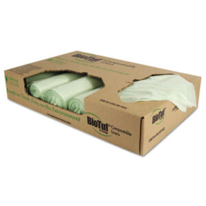 Biotuf; Compostable; Can Liners; Garbage; Trash; Sacks; To-Go; Containers; Totes; Take-Out; Carry