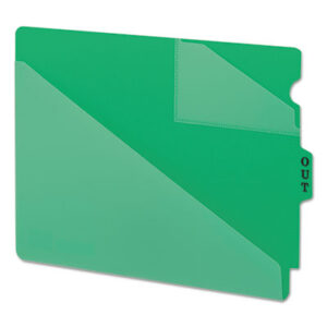 (SMD61962)SMD 61962 – End Tab Poly Out Guides, Two-Pocket Style, 1/3-Cut End Tab, Out, 8.5 x 11, Green, 50/Box by SMEAD MANUFACTURING CO. (50/BX)