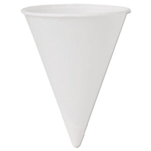 4 oz. Size; Beverage; Cone; Cups; Cups & Dispensers; Food & Beverage; Food & Beverage Supplies; Kitchen Supplies; Paper; SOLO; Water; White; Hospitality; Cafeterias; Restaurants; Cafes; Beverages; Stations; Glass; SLO4BR2050CT; ProPlanet Seal