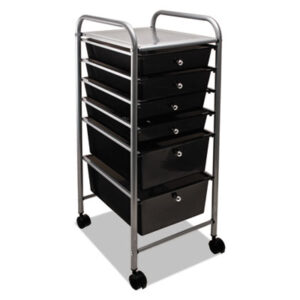 6-Drawer; ADVANTUS; Chrome Frame; Chrome Metal; Chrome/Smoke; Drawer; Metal; Mobile; Organizer; Portable; Portable Organizer; Six-Drawer Organizer; Storage Drawers; Worksurfaces; Pedestals; Platforms; Dollies; Trolleys; Furniture