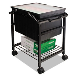 17-3/8 x 14-3/8 x 20; ADVANTUS; Black; Cart; File Shuttle II; Files; Filing/Storage Tote; Hanging File Folder; Mobile; Personal Files; Portable; Portable File; Rolling File; Rolling Files; Shuttle; Steel; Worksurfaces; Pedestals; Platforms; Dollies; Trolleys; Furniture