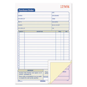 Consecutively Numbered; Form; Forms; Order Forms; Purchase Order Books; Purchase Orders; TOPS; Paperwork; Records; Documents; Pre-Printed; Record-Keeping