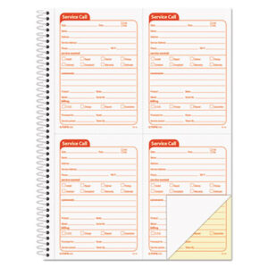 (TOP4100)TOP 4100 – Service Call Book, Two-Part Carbonless, 5.5 x 3.88, 4 Forms/Sheet, 200 Forms Total by TOPS BUSINESS FORMS (1/EA)