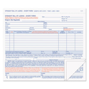 Bills Of Lading; Delivery; Form; Forms; Receiving; Shipping; Shipping & Delivery; Shipping & Receiving; Snap-Off; TOPS; Traffic; Traffic Form; Paperwork; Records; Documents; Pre-Printed; Record-Keeping