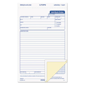 Form; Forms; Job Work Order; Labor; Snap-Off; TOPS; Work Order; Work Order Pad; Work Orders; Paperwork; Records; Documents; Pre-Printed; Record-Keeping