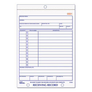 Book; Delivery; Form; Forms; Receiving; Receiving Forms & Record Books; Receiving Record; Receiving Record Book; Receiving Record Books; REDIFORM; Shipping; Shipping & Delivery; Paperwork; Records; Documents; Pre-Printed; Record-Keeping