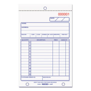 Carbonless; Cash Sales; Form; Forms; Numbered; Order Book; Receipt; REDIFORM; Sales; Sales Book; Sales Forms; Paperwork; Records; Documents; Pre-Printed; Record-Keeping