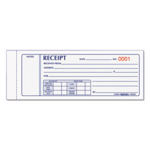 Cash; Form; Forms; Money; Money Receipt; Money Receipt Book; Receipt; Receipt Book; REDIFORM; Paperwork; Records; Documents; Pre-Printed; Record-Keeping