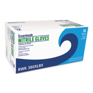 (BWK380XLCTA)BWK 380XLCTA – Disposable General-Purpose Nitrile Gloves, X-Large, Blue, 4 mil, 1,000/Carton by BOARDWALK (1000/CT)