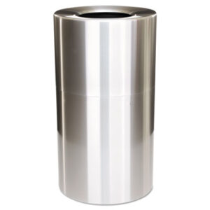 Aluminum; Atrium Receptacles; Container; Fire-Safe; Receptacle; Refuse Containers & Liners; RUBBERMAID; Satin Aluminum; Trash Cans; Waste Can; Waste Containers; Waste Receptacles; Dumpster; Kitchen Bin; Litter; Dustbin; Junk; Trash; Garbage