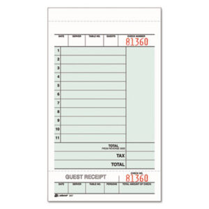 Guest Check Book;2 Part;Numbered;Check Book;Ticket;Restaurant;Order