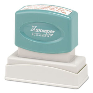 Xstamper ECO-GREEN; ACCUSTAMP; COSCO; Custom Stamps; Imprints; Impressions; Labeling; Desktop; Inkers