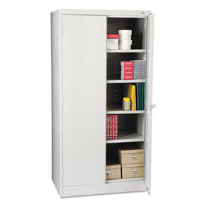 78" High; Cabinet; Cabinets; Easy-to-Assemble; Furniture; Light Gray; Steel; Storage; Storage Cabinets; Supply/Utility; Compartments; Closets; Repositories; Depositories; Receptacles; Cubbies; Tennsco