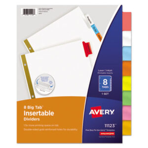 Big Tab Dividers; Binder Index; Indexes; Ring Binder Divider; Subject Divider; Tab Divider; Worksaver; 8-Tab; Index Dividers; Recordkeeping; Filing; Systems; Cataloging; Classification