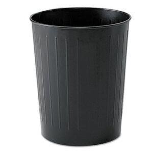 23-1/2-Quart Wastebasket; Black Wastebasket; Container; Fire-Safe Waste Receptacles; Fire-Safe Wastebasket; Receptacle; SAFCO; Trash Cans; Waste; Waste Containers; Dumpster; Kitchen Bin; Litter; Dustbin; Junk; Trash; Garbage