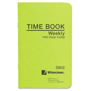 Employee Time Card; Foreman&apos;s Time Book; Manual Record; Supervisor; Time; Time Card; Time Record; WILSON JONES; Paperwork; Records; Documents; Pre-Printed; Record-Keeping