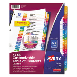 Avery; Ready Index; Punched Index; Binder; Recordkeeping; Filing; Systems; Cataloging; Classification