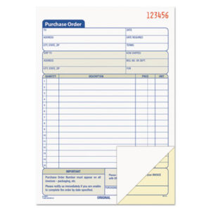 Consecutively Numbered; Form; Forms; Order Forms; Purchase Order Books; Purchase Orders; TOPS; Paperwork; Records; Documents; Pre-Printed; Record-Keeping