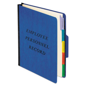 Blue; Classification; Employee; Employee Record Folder; Folder; Human Resources; PENDAFLEX; Personnel; Personnel Folders; Personnel Forms; Recycled; Recycled Product; Recycled Products; Vertical; Sleeves; Sheaths; Shells; Ordering; Storage; Files