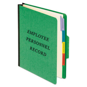 Classification; Employee; Employee Record Folder; Folder; Green; Human Resources; PENDAFLEX; Personnel; Personnel Folders; Personnel Forms; Recycled; Recycled Product; Recycled Products; Vertical; Sleeves; Sheaths; Shells; Ordering; Storage; Files