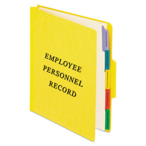 Classification; Employee; Employee Record Folder; Folder; Human Resources; PENDAFLEX; Personnel; Personnel Folders; Personnel Forms; Recycled; Recycled Product; Recycled Products; Vertical; Yellow; Sleeves; Sheaths; Shells; Ordering; Storage; Files