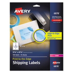 3-3/4 x 4-3/4; Address; Address Labels; Copier; Label; Labels; Labels for Color Printing; Laser; Laser Printer; Laser Printer Labels; White; Xerographic; Identifications; Classifications; Stickers; Shipping; Receiving; Mailrooms; AVERY