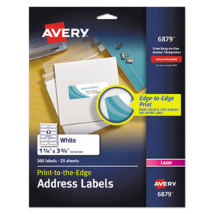 1-1/4 x 3-3/4; Address; Address Labels; Copier; Label; Labels; Labels for Color Printing; Laser; Laser Printer; Laser Printer Labels; White; Xerographic; Identifications; Classifications; Stickers; Shipping; Receiving; Mailrooms; AVERY