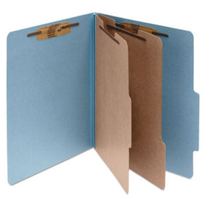 (ACC15026)ACC 15026 – Pressboard Classification Folders, 3" Expansion, 2 Dividers, 6 Fasteners, Letter Size, Sky Blue Exterior, 10/Box by ACCO BRANDS, INC. (10/BX)
