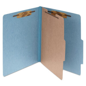 (ACC15024)ACC 15024 – Pressboard Classification Folders, 2" Expansion, 1 Divider, 4 Fasteners, Letter Size, Sky Blue Exterior, 10/Box by ACCO BRANDS, INC. (10/BX)